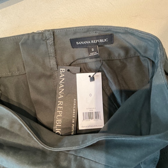 Banana Republic Utility Faux Wrap Skirt Flight Jacket Green Belt Zip Back, NWT 0 - Picture 3 of 7